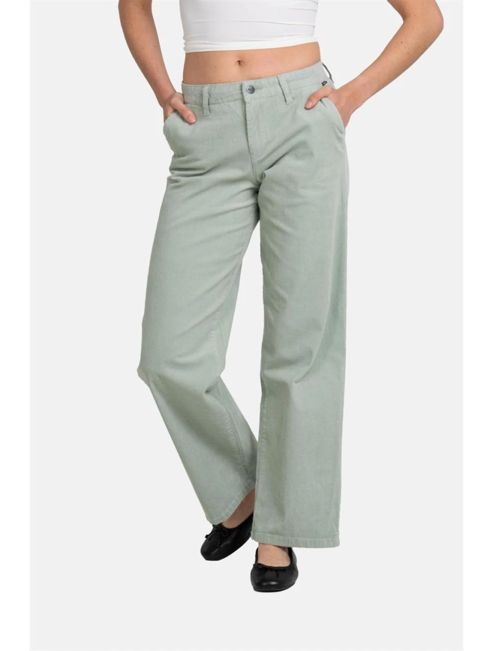 That is a Pants Reell Women Kim Pant BC cord aqua grey