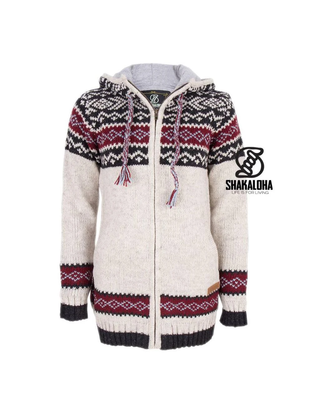 That is a Knitted Wool Cardigan Shakaloha W Spring beige