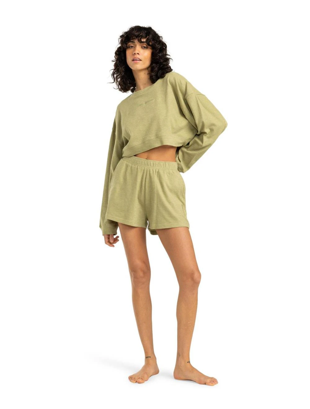That is a Pullover; Crew Billabong Cropped Fleece (AVO) Avocado