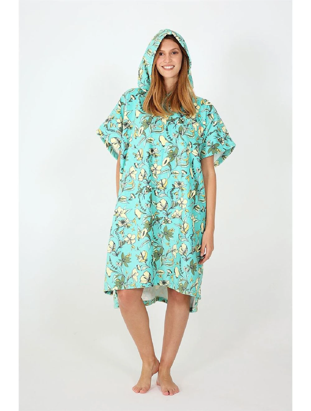 That is a Poncho; Towel After Essentials Humming Birds light green