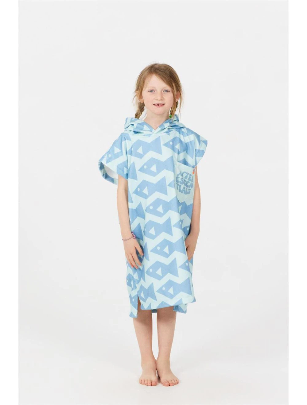 That is a Poncho; Towel After Essentials Poncho Babies square fish