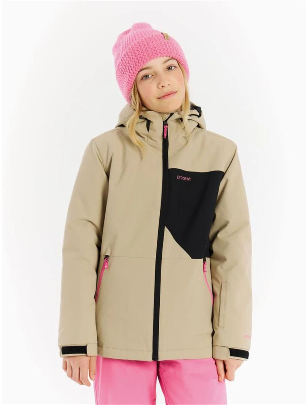 That is a Snowboard Jacket; Ski Jacket; for Kids Protest PRTNoortje JR snowjacket BambooBeige BambooBeige