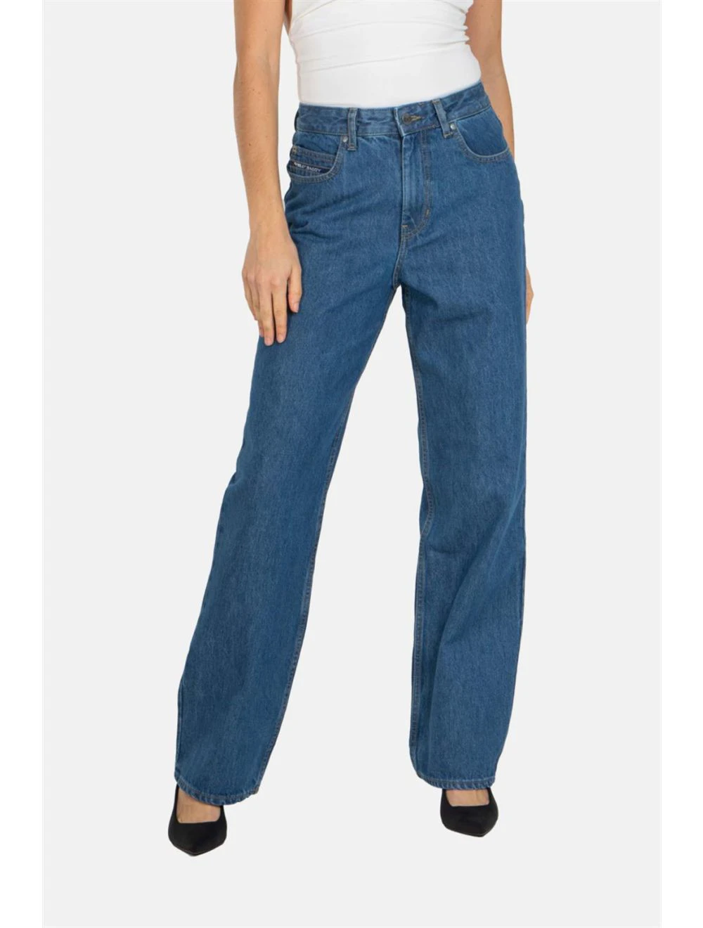 That is a Pants Reell Women Betty Baggy origin mid blue origin mid blue