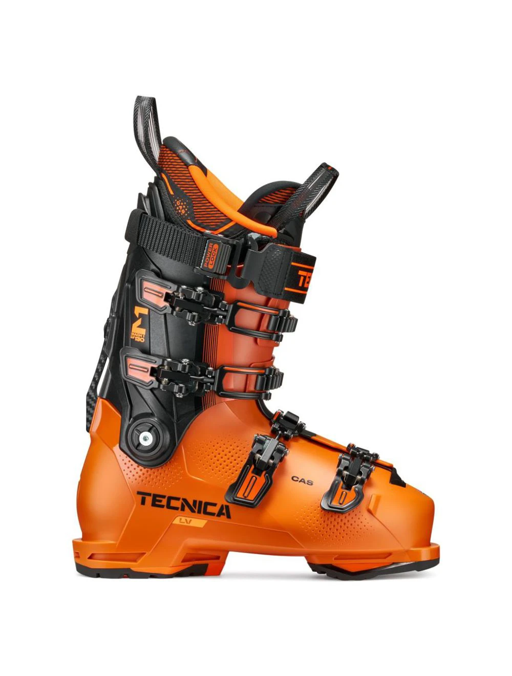 That is a Skiboots Tecnica Mach1 LV 130 TD2 GW icon orange