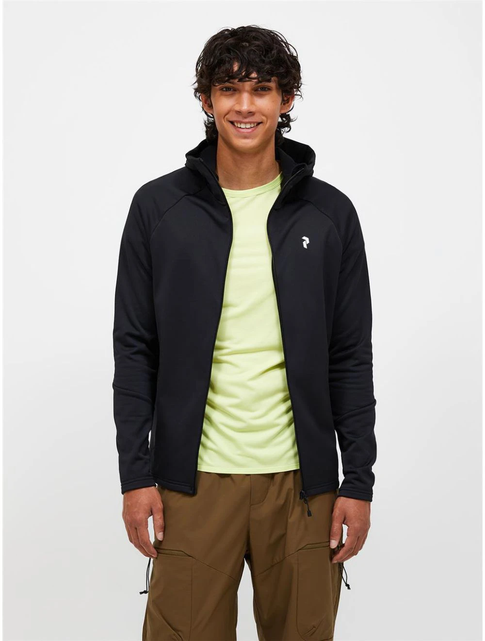 That is a Base Layer Top Peak Performance M Rider Essentials Zip Hood Black Black