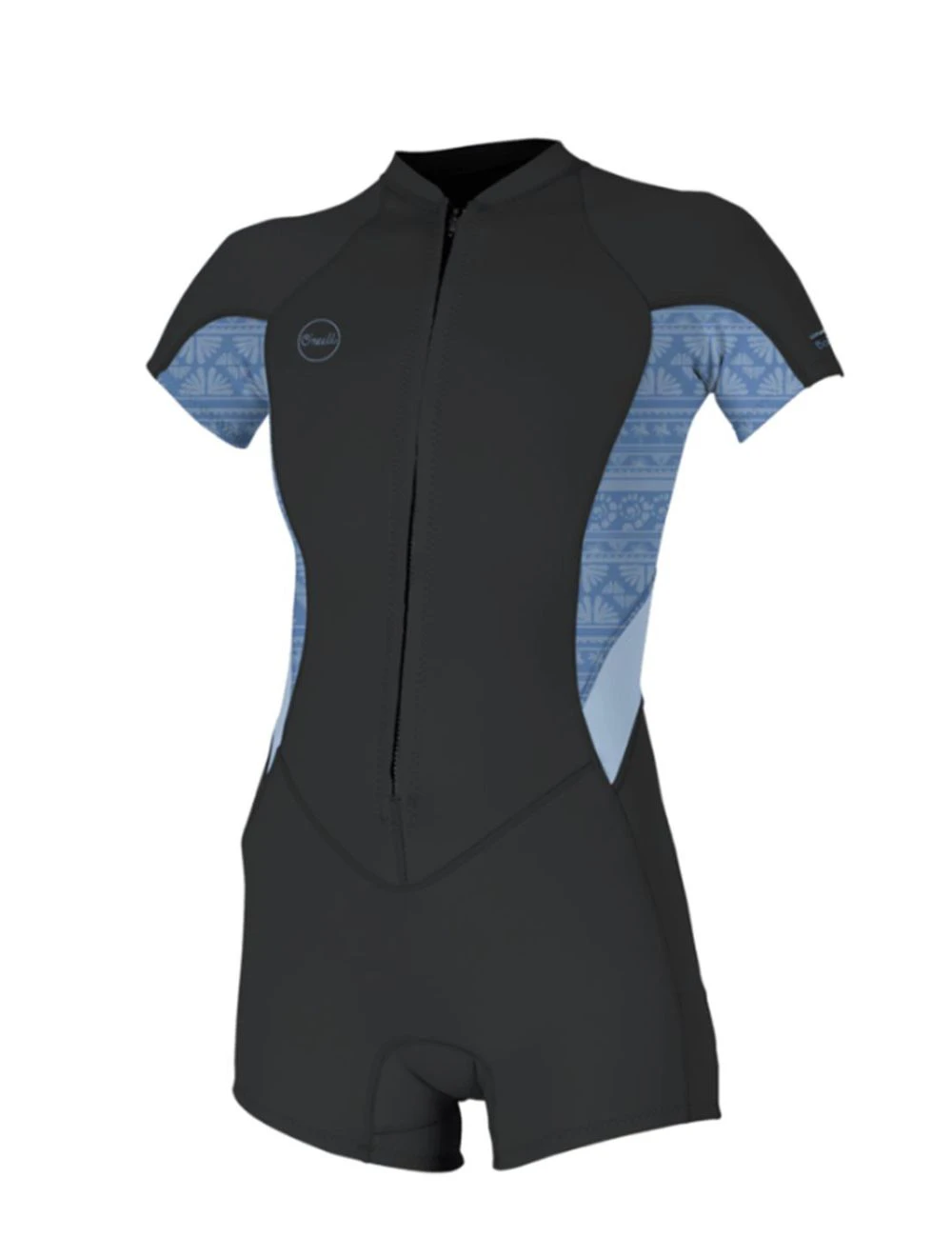 That is a Wetsuit; Surfsuit O'Neill Wms Bahia 2/1 Front Zip S/S Spring TMPRDSTL/Surfabstrt