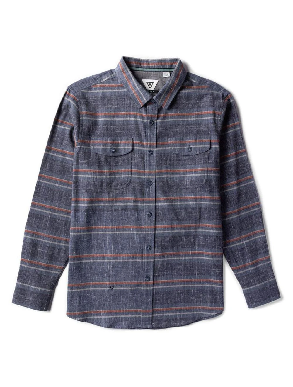 That is a Shirt Vissla Central Coast Eco LS Flannel Navy Heather Navy Heather