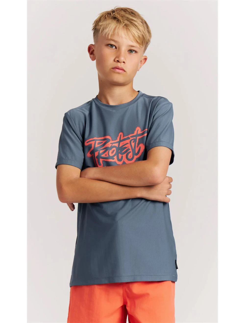 That is a Lycra; Rashguard Protest PRTCaptain JR surf T short sleeves Empire Blue Empire Blue