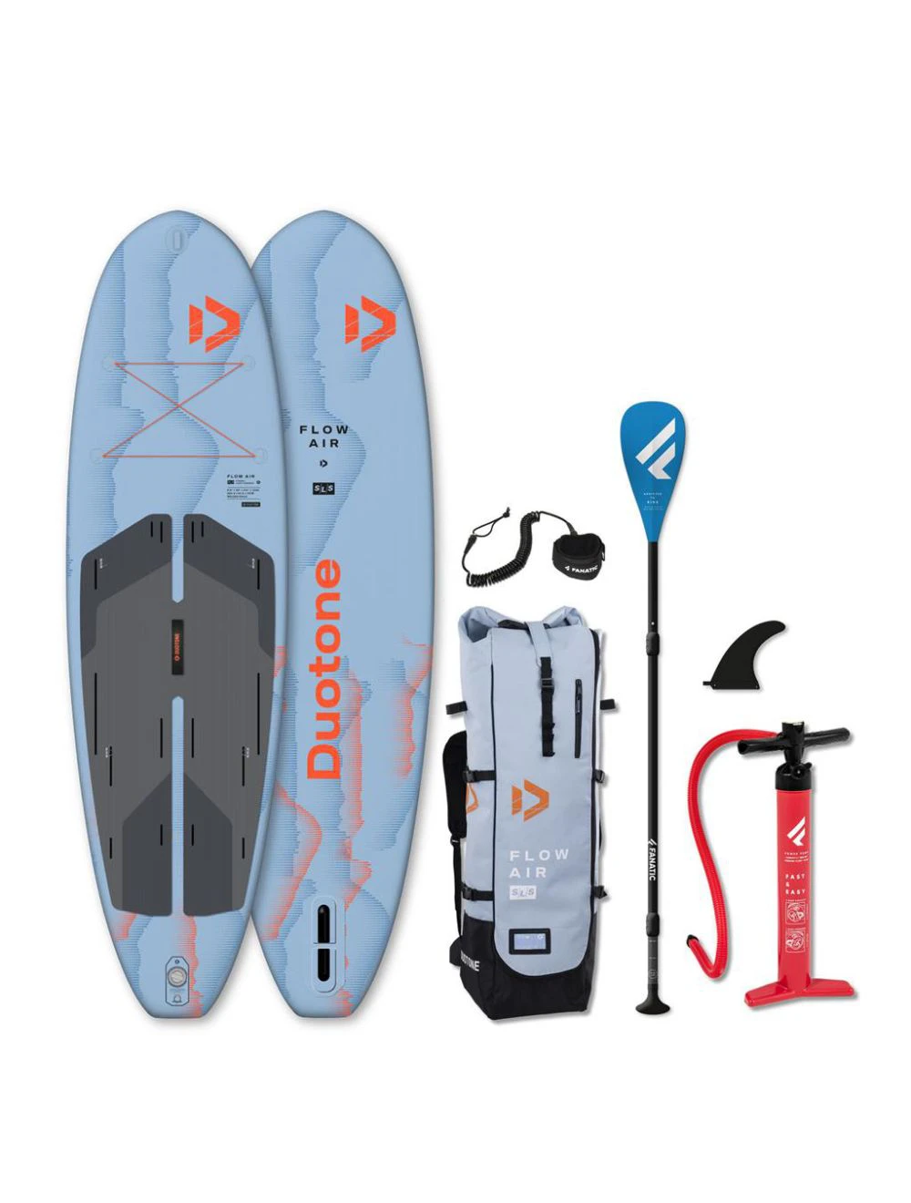 That is a Inflateable Standuppaddelboard;SUP Duotone / Fanatic iSUP Package Flow Air SLS