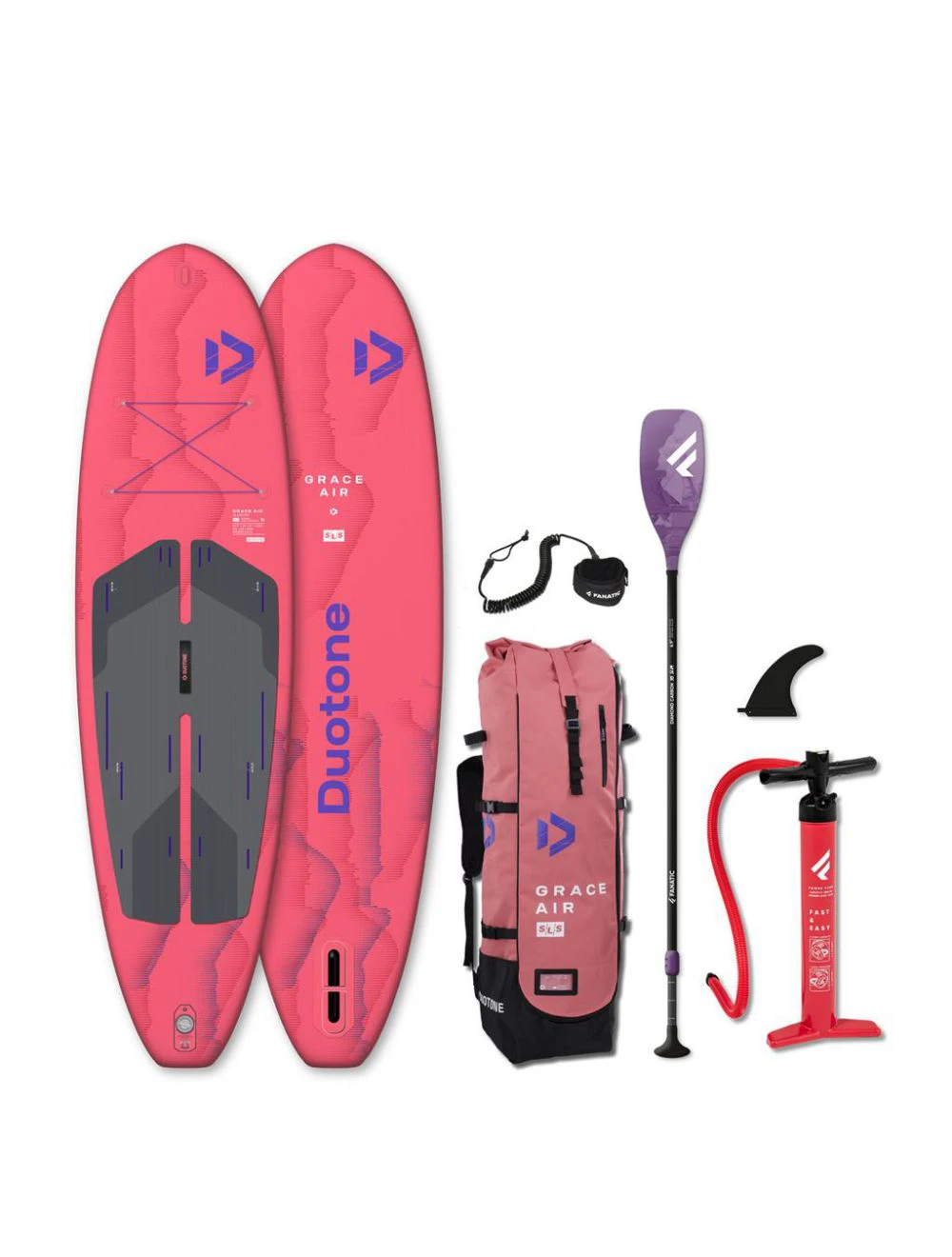 That is a Inflateable Standuppaddelboard;SUP Duotone / Fanatic iSUP Package Grace Air SLS