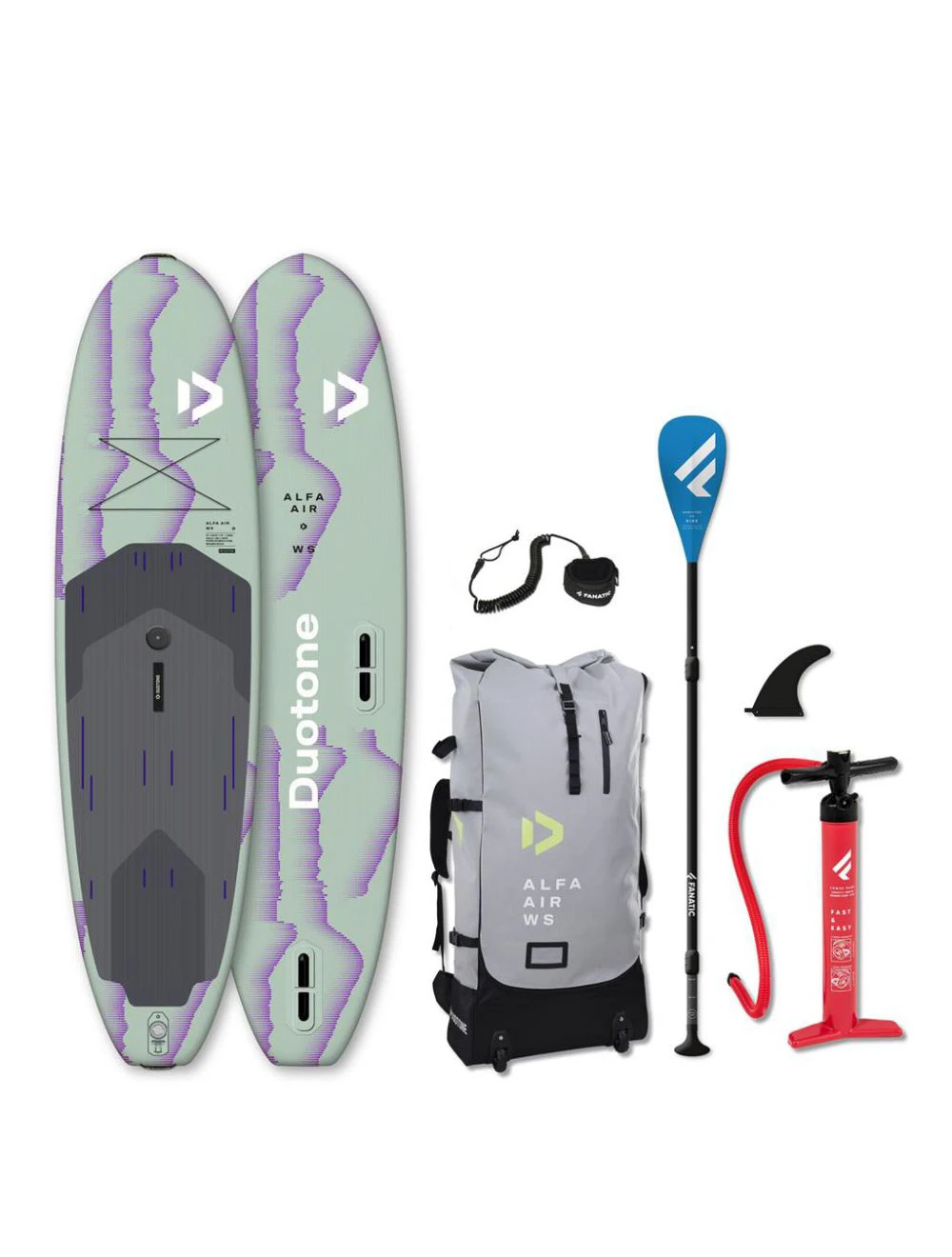 That is a Inflateable Standuppaddelboard;SUP Duotone / Fanatic iSUP Package Alfa WS Air