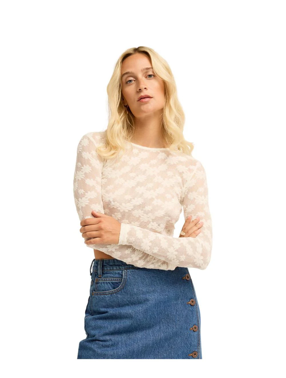 That is a Longsleeve Shirt Billabong Way Out Lace Salt Crystal Salt Crystal