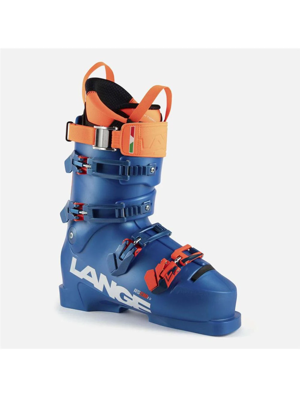 That is a Skiboots Lange RS 130 LV 26/27 vibrant blue