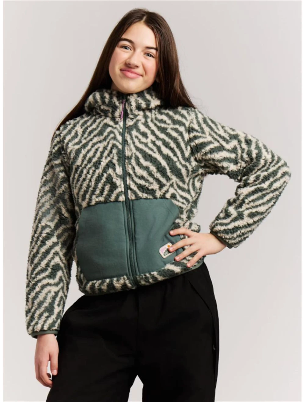 That is a Teddy Fleece Protest PRTKidman JR Full Zip Top Evergreen Evergreen
