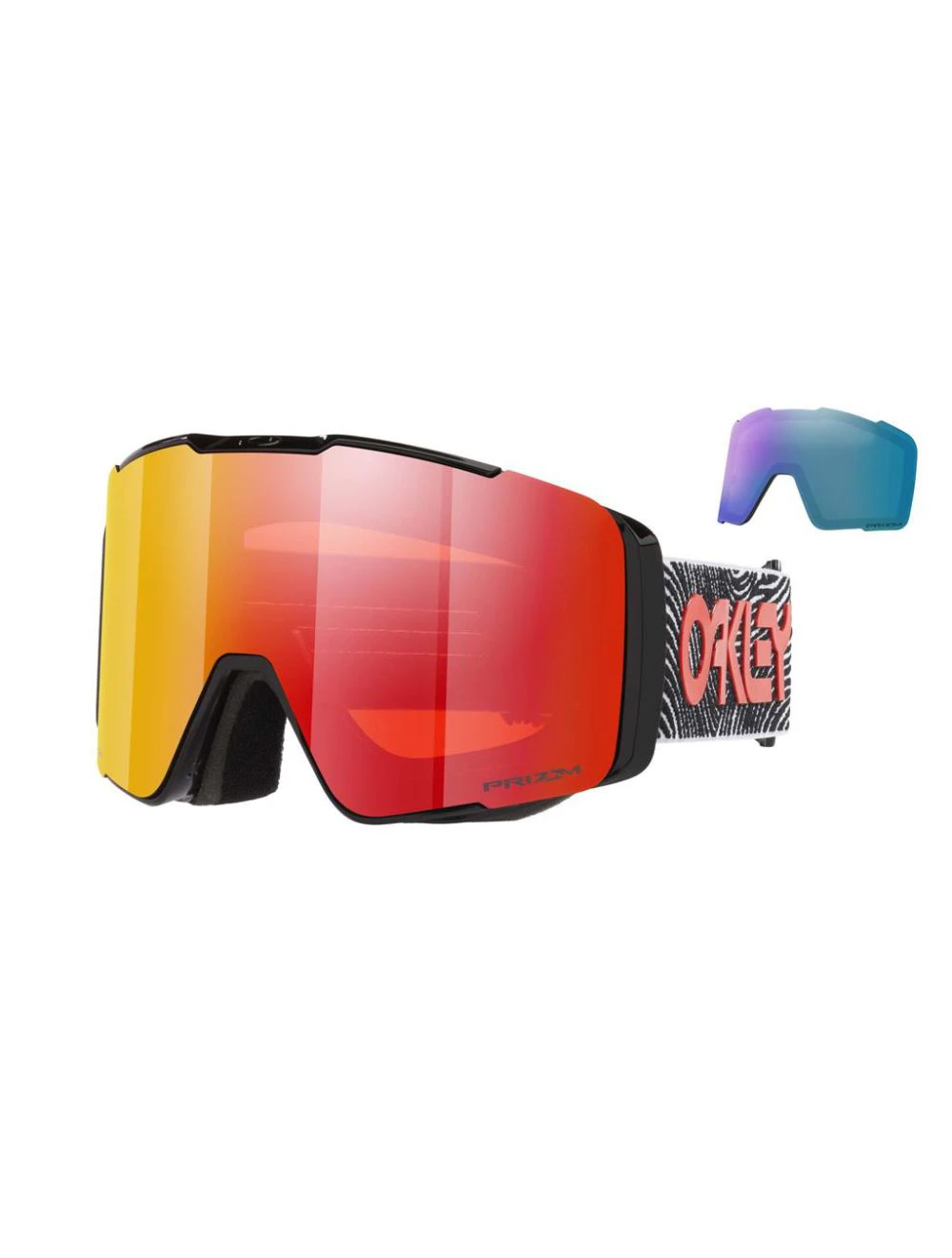 That is a Snowgoggles Oakley Line Miner Pro L White Fingerprint Przm Torch+Iced Przm Torch+Iced