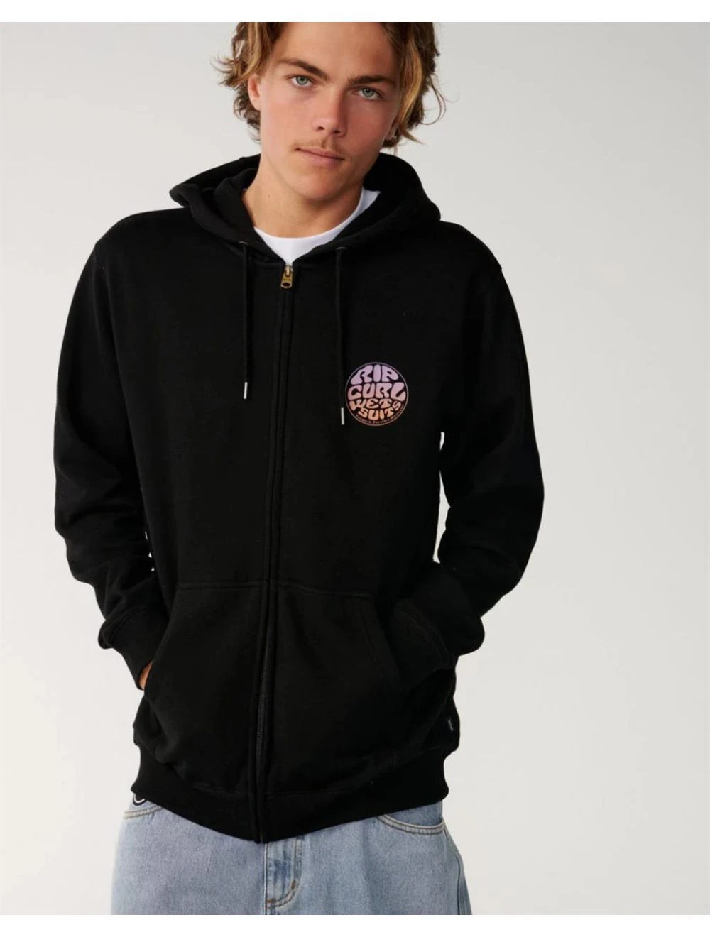 That is a Pullover Rip Curl Wettie Passage Icon ZIP Thru Black Black