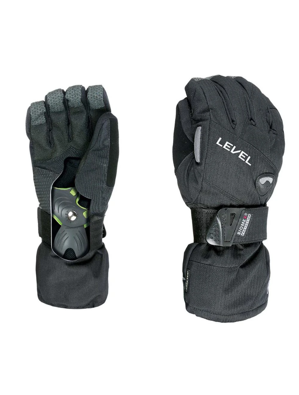 That is a Snowboardgloves with Protector Level Half Pipe Handschuh Gore-Tex Black Black
