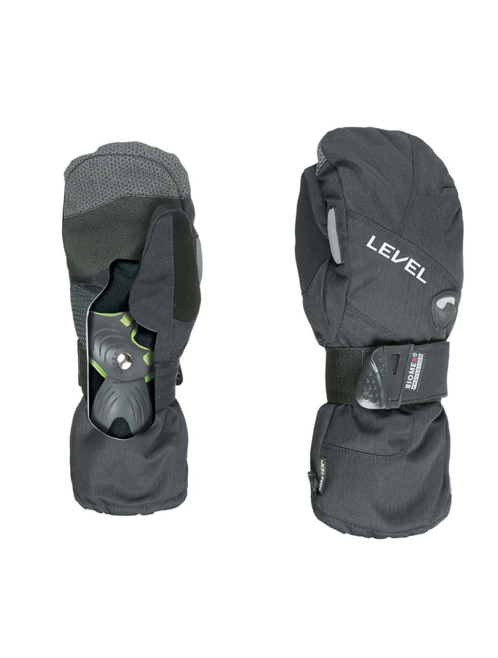 That is a Snowboardgloves with Protector Level Half Pipe Fäustling Gore-Tex Black Black