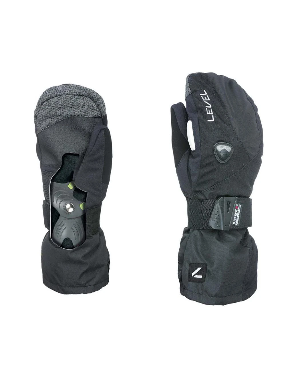 That is a Snowboardgloves with Protector Level W Butterfly Fäustling Black Black