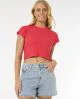 That is a Top; Shirt Rip Curl Classic Ribbed Tee hibiscus red